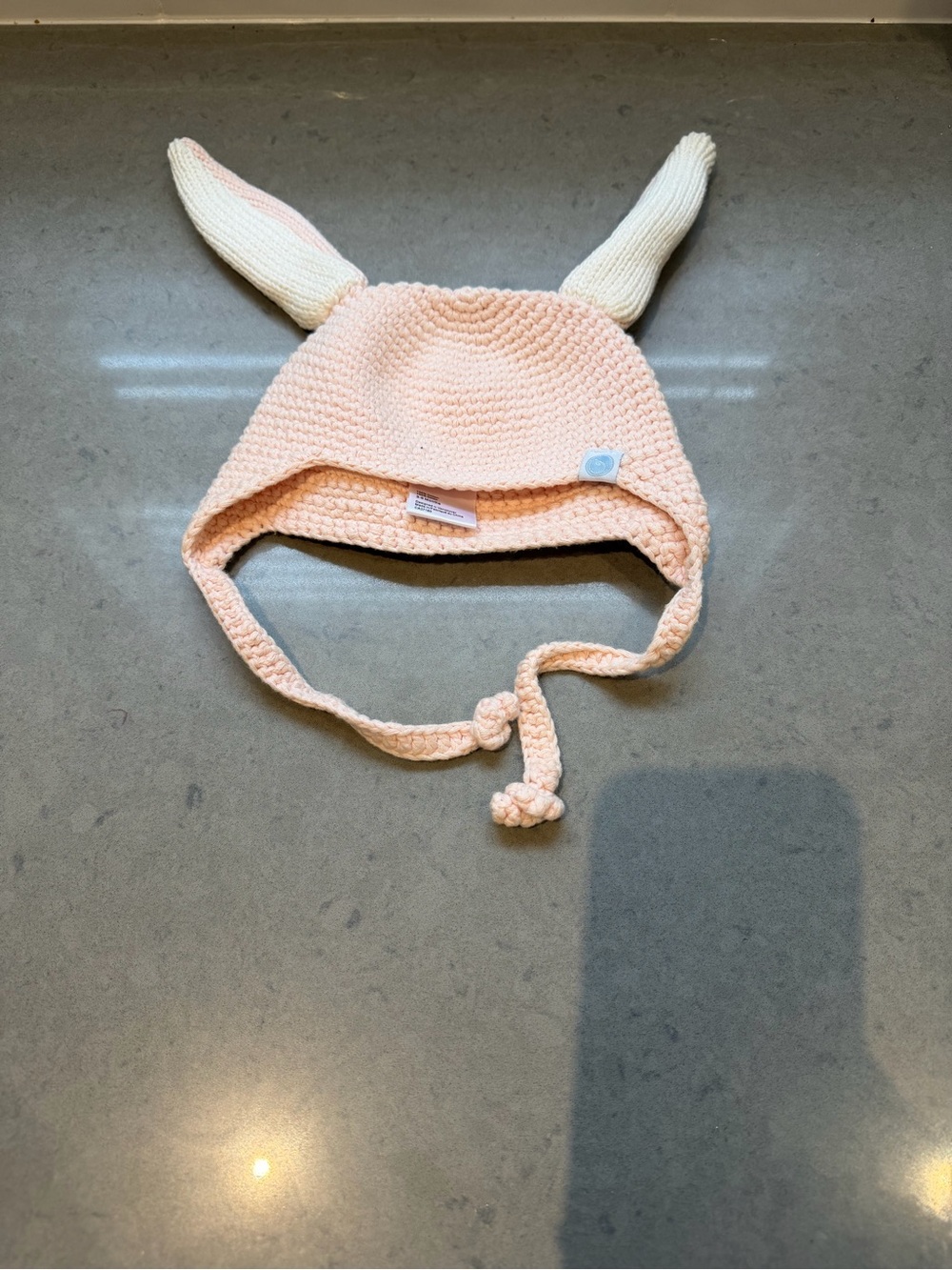 Beba bean 3-6m Kids Knit Bunny Ear Hat - Pink Cream